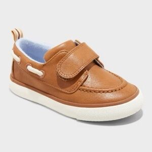 Cat And Jack Toddler Boys Brown Faux Leather Levi Shoes Sneakers Size 12 Strap
